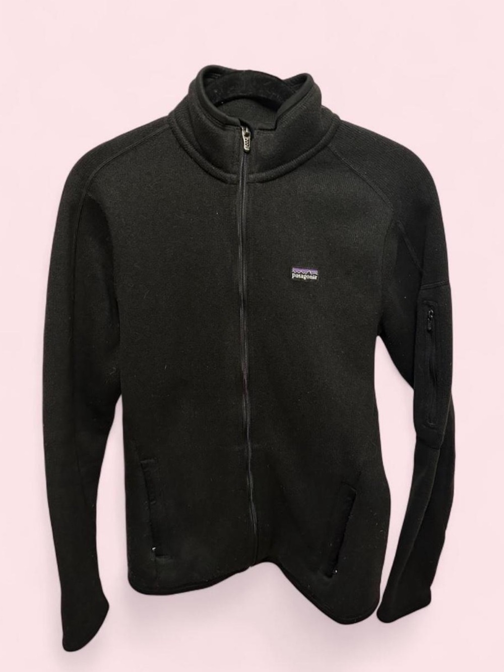 Patagonia Women's Black Fleece Jacket with Multicolor Logo